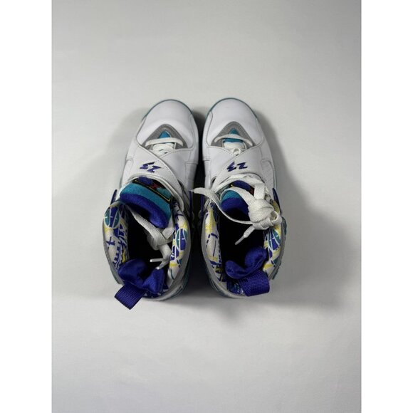 Nike Air Jordan 8 Retro Shoes Womens Size 7 White Aqua Teal Yellow CI1236-100 - Picture 7 of 10